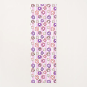 Colourful pink pastel doughnut illustration   yoga mat