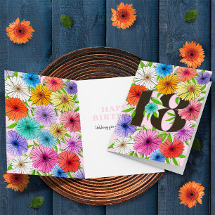 Colourful Pink Personalised 18th Birthday Floral Card