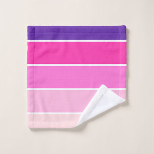 Colourful Pink Purple Striped Stripes Bath Towel Set