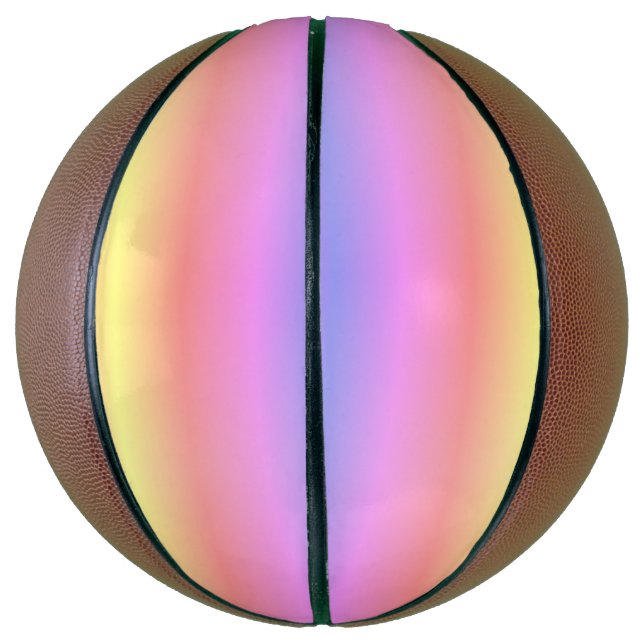 Colourful Pink Purple Yellow Ombre Basketball (Vertical)