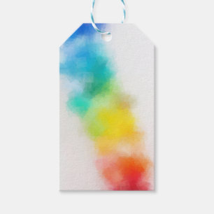 Colourful Pink Red Yellow Blue Green Abstract Art Gift Tags