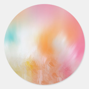 Colourful Pink Red Yellow Blue Template Abstract Classic Round Sticker