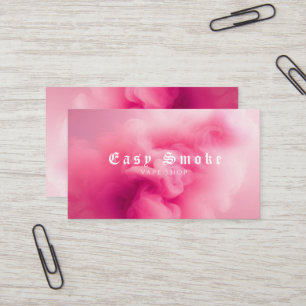 Colourful Pink Smoke Vape Shop Business Card