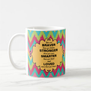 Colourful Pink Teal Green Yellow Chevron Encourage Coffee Mug