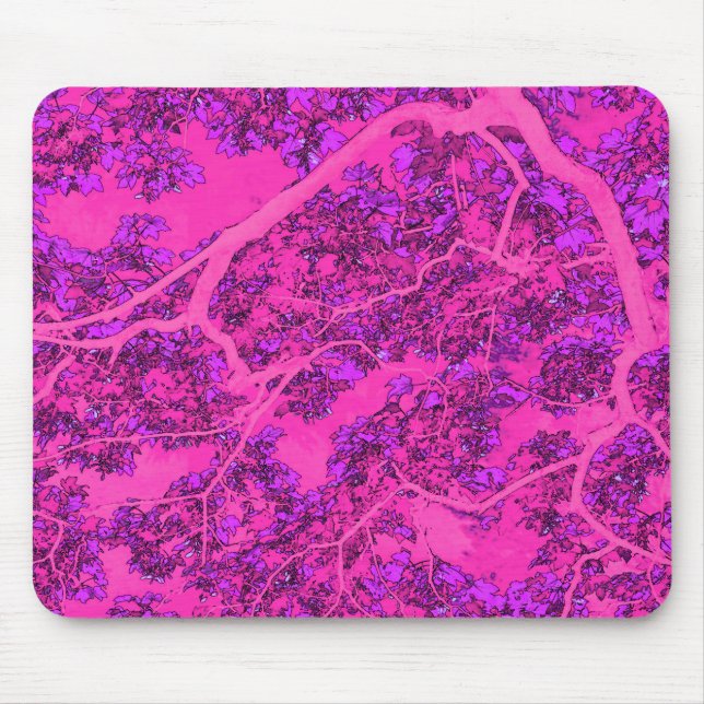 Colourful pink trees mouse mat (Front)