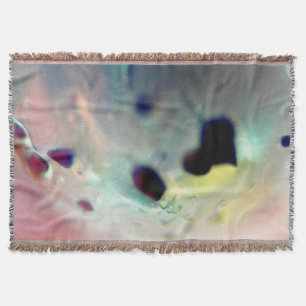 Colourful pink yellow blue throw blanket