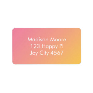 Colourful Pink Yellow Gradient Ombré Address Label