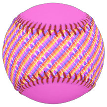 Colourful Pink Yellow Purple Striped Softball