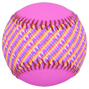 Colourful Pink Yellow Purple Striped Softball