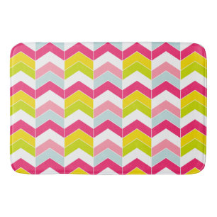 Colourful Pink ZigZag Chevron Pattern Bath Mat