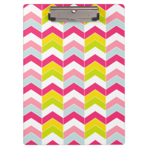 Colourful Pink ZigZag Chevron Pattern Clipboard