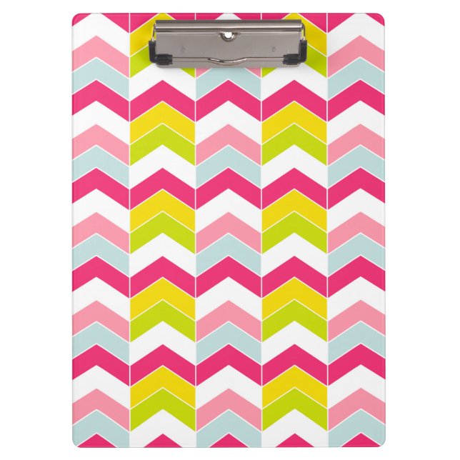 Colourful Pink ZigZag Chevron Pattern Clipboard (Front)