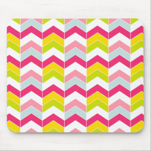Colourful Pink ZigZag Chevron Pattern Mouse Mat
