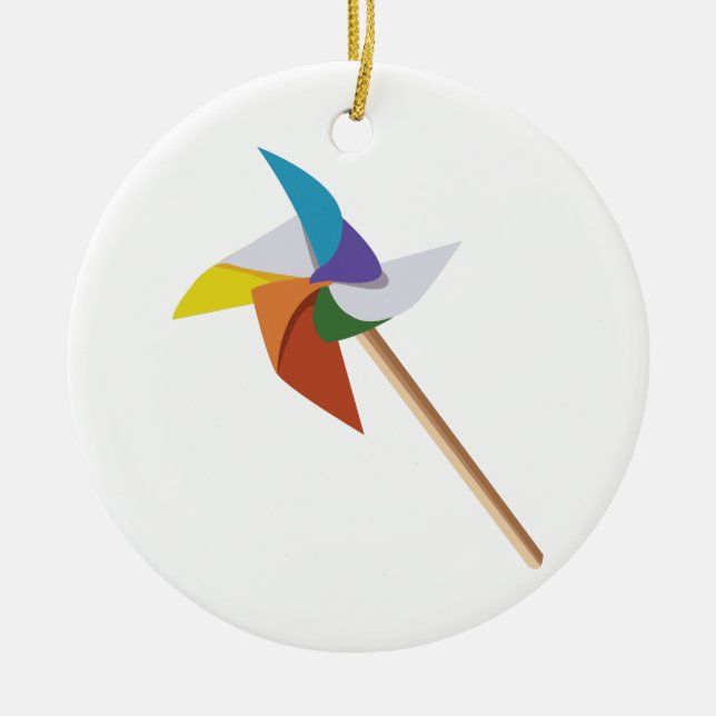 Colourful Pinwheel Ceramic Tree Decoration (Front)