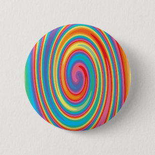 Colourful pinwheel design 6 cm round badge