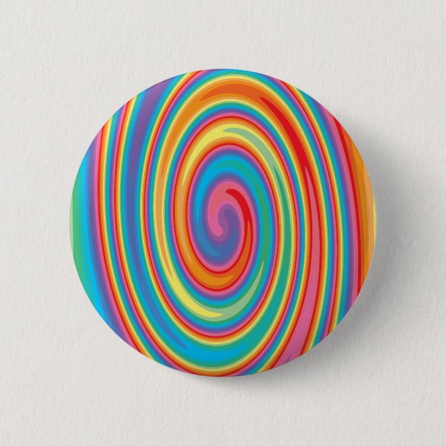 Colourful pinwheel design 6 cm round badge (Front)