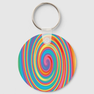 Colourful pinwheel design key ring