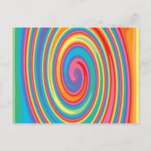 Colourful pinwheel design postcard