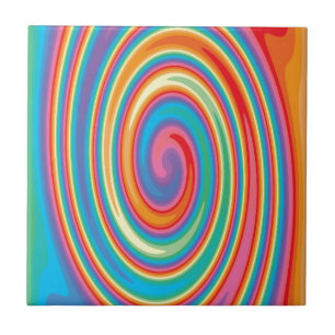 Colourful pinwheel design tile