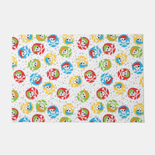 colourful pirate skulls doormat
