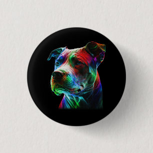Colourful Pit Bull Beauty Graphic Art Pitbull Dog 3 Cm Round Badge