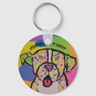 colourful pit bull key chain "adopt don't shop"