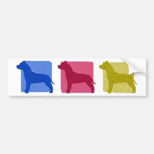 Colourful Pit Bull Silhouettes Bumper Sticker