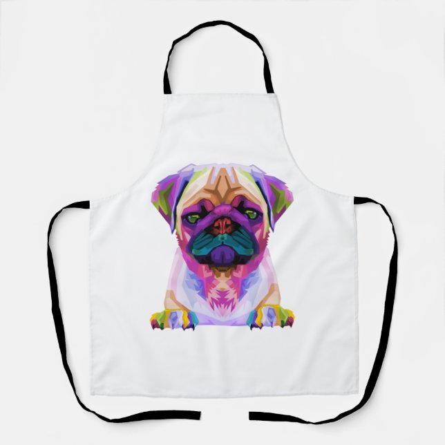 Colourful Pit bull T-Shirt, Pitbull Lover Tee, Col Apron (Front)