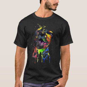 Colourful Pit Bull Terrier Dog Love R Dad Mum Boy T-Shirt
