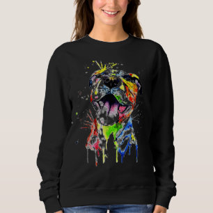 Colourful Pitbull Terrier Dog Lover Dad Mum Boy Gi Sweatshirt