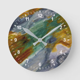 Colourful Piute Jasper Round Clock