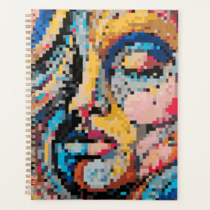 Colourful pixel art planner with vibrant design