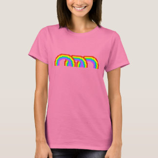 Colourful Pixel Art Rainbow T-shirt for Women