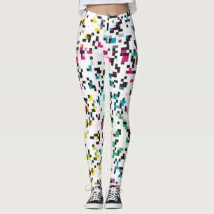 Colourful Pixel blocks Leggings