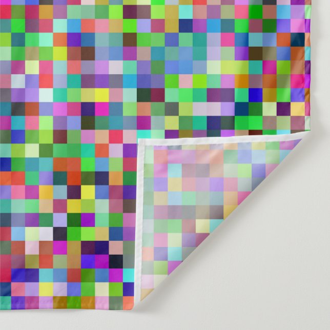 Colourful Pixel Squares Background Pattern Tapestry (Detail)