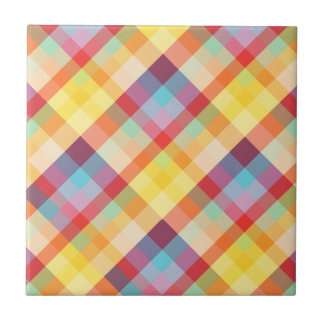 Colourful Pixelated Plaid tile
