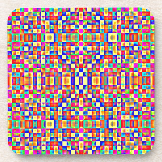 Colourful Pixels Coaster (Front)