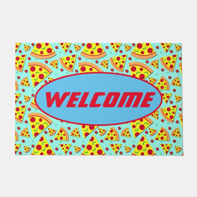Colourful Pizza Slice Pizza Parlour Restaurant Dec Doormat (Front)