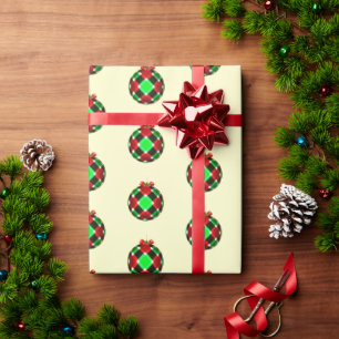 Colourful Plaid Ornament Christmas Wrapping Paper
