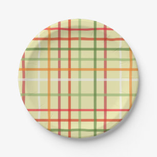 Colourful Plaid paper Plates