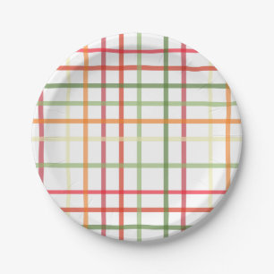 Colourful Plaid Paper Plates