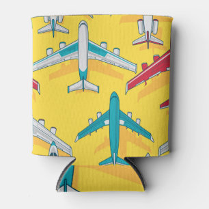 Colourful Planes Sky: Vintage Aircraft Can Cooler