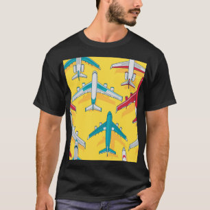 Colourful Planes Sky: Vintage Aircraft T-Shirt