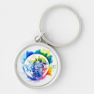 Colourful planet key ring
