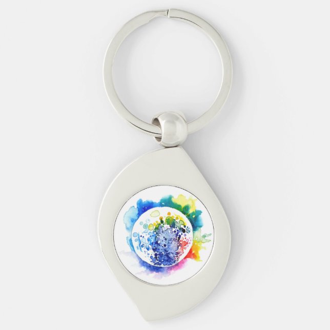 Colourful planet key ring (Front)