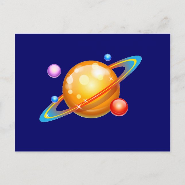 Colourful Planets Postcard (Front)