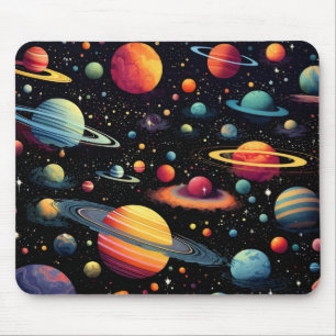 Colourful Planets Space Mouse Mat