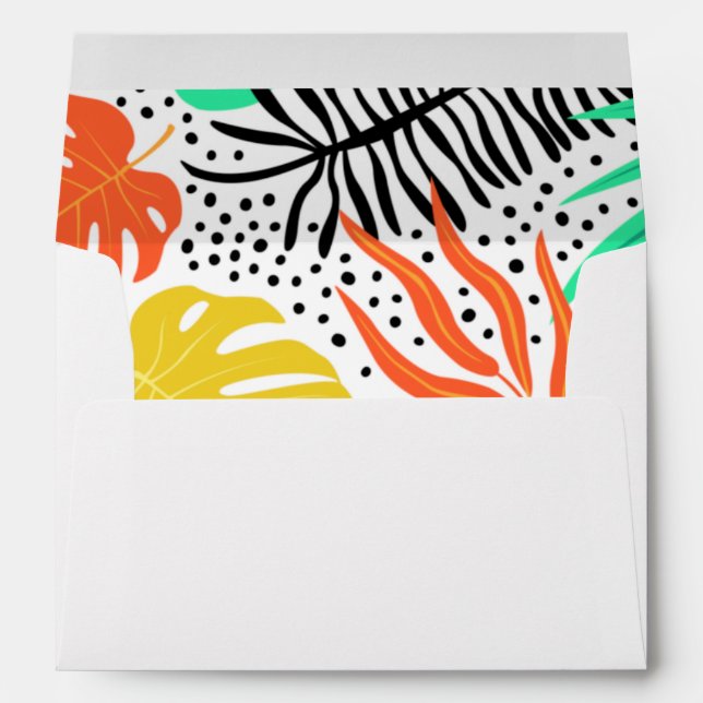 Colourful Plants Dots Lined Envelope (Back (Bottom))