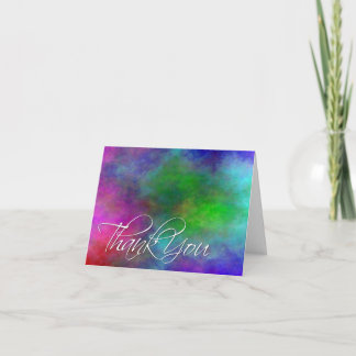 Colourful Plasma Cloud Thank You Card