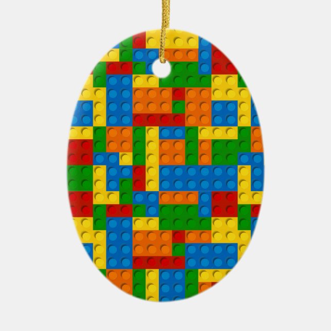 colourful plastic blocks ceramic tree decoration (Front)